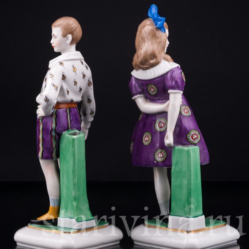 Фарфорвая статуэтка детей Мальчик и девочка, Goebel, Германия, 1920-30 гг.