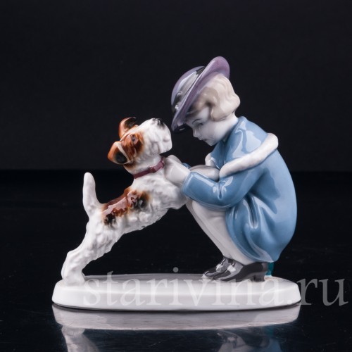 Девочка с собакой, Goebel, Германия, нач. 20 в