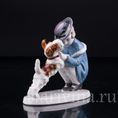 Девочка с собакой, Goebel, Германия, нач. 20 в