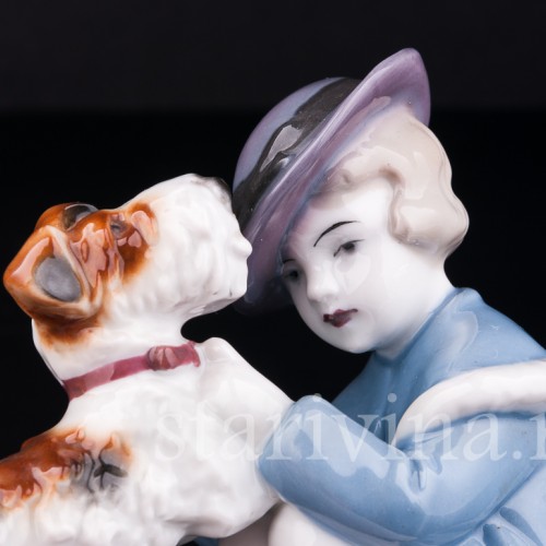 Девочка с собакой, Goebel, Германия, нач. 20 в