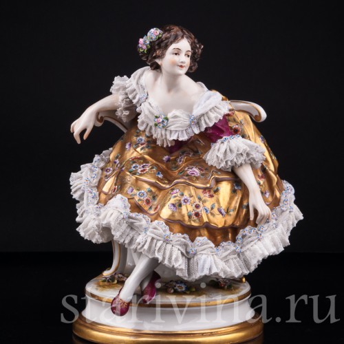 Балерина после выступления, кружевная, Дрезден, Германия, до 1935 г