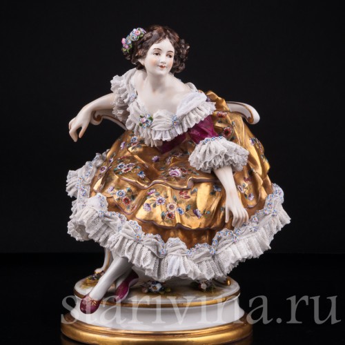 Балерина после выступления, кружевная, Дрезден, Германия, до 1935 г