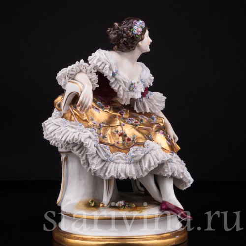 Балерина после выступления, кружевная, Дрезден, Германия, до 1935 г