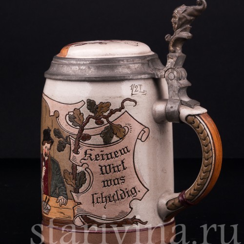 Кружка в Трактире, 0.5 л, Marzi & Remy, Германия, 1900 гг