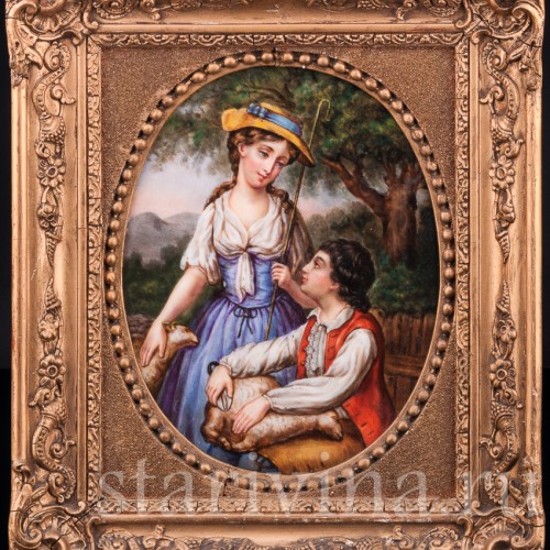 Картина на фарфоре "Пастораль", Германия, кон. 19 в