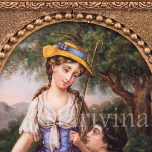 Картина на фарфоре "Пастораль", Германия, кон. 19 в