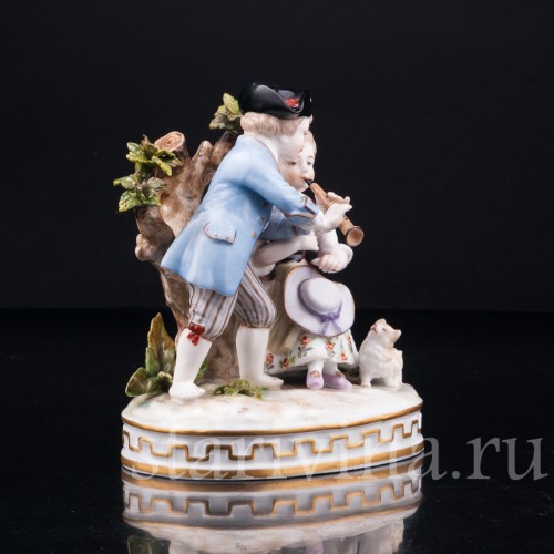 Урок игры на флейте, аллегория зимы, Дрезден, Германия, кон. 19 в