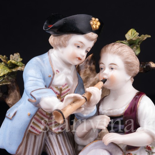 Урок игры на флейте, аллегория зимы, Дрезден, Германия, кон. 19 в