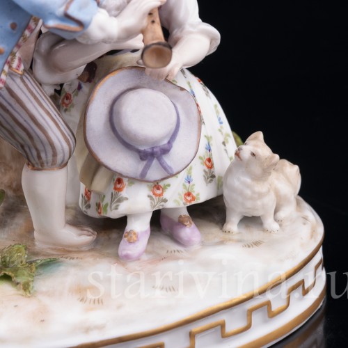 Урок игры на флейте, аллегория зимы, Дрезден, Германия, кон. 19 в