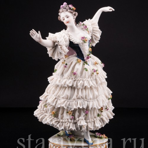 Танцующая девушка, кружевная, Volkstedt, Германия, до 1935 г