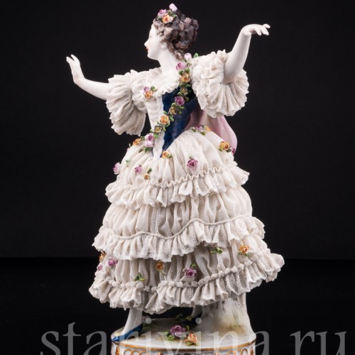 Танцующая девушка, кружевная, Volkstedt, Германия, до 1935 г