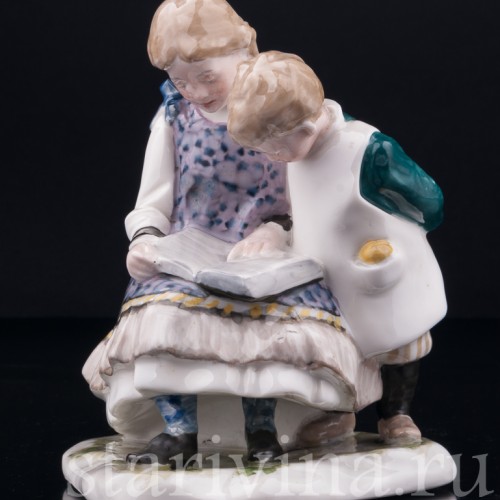 Дети, читающие книжку, Karl Ens, Германия, нач. 20 в