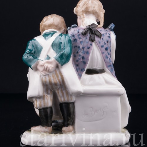 Дети, читающие книжку, Karl Ens, Германия, нач. 20 в