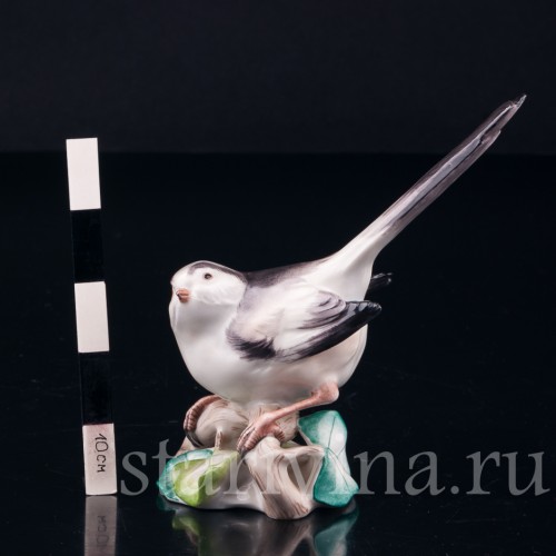 Статуэтка из фарфора птицы Длиннохвостая синица, Augarten, Австрия, сер. 20 в.