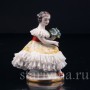 Девочка с букетом, кружевная миниатюра, Volkstedt, Германия, вт. пол. 20 в