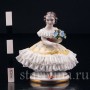 Девочка с букетом, кружевная миниатюра, Volkstedt, Германия, вт. пол. 20 в