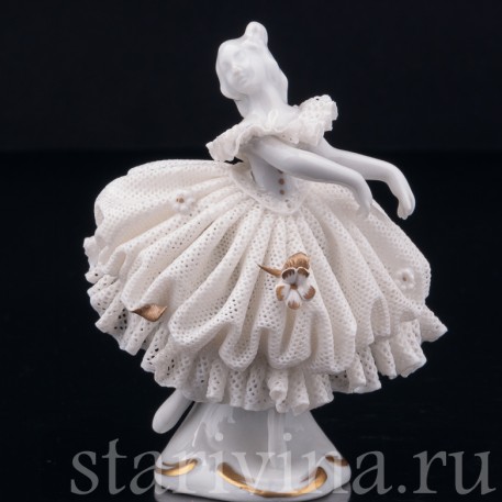 Танцующая девочка, кружевная миниатюра, Volkstedt, Германия
