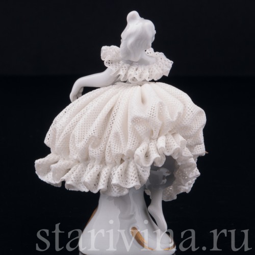 Танцующая девочка, кружевная миниатюра, Volkstedt, Германия