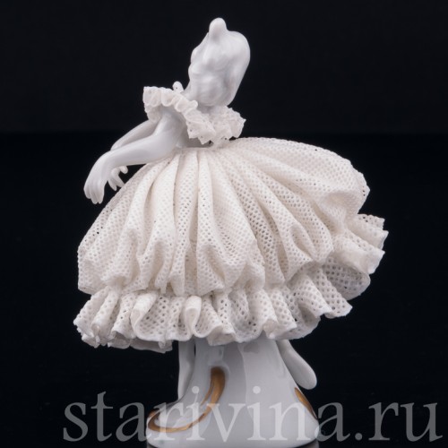 Танцующая девочка, кружевная миниатюра, Volkstedt, Германия