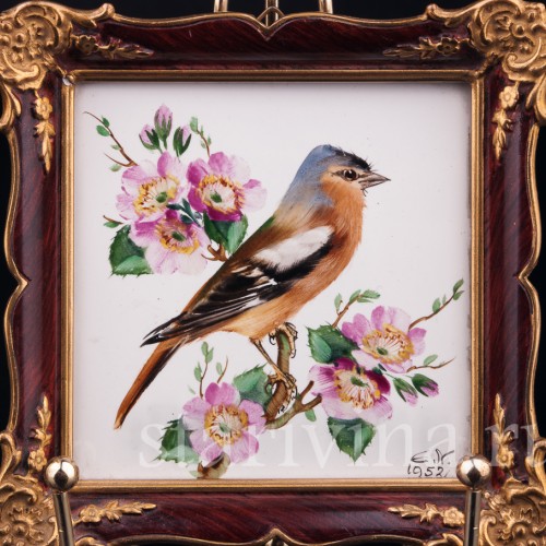 Картина на фарфоре Зяблик, Rosenthal, Германия, 1952 г