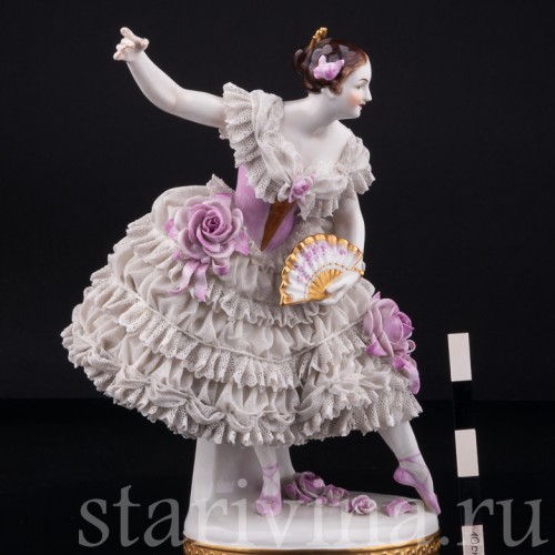 Танцовщица с веером, кружевная, Volkstedt, Германия, до 1935 г