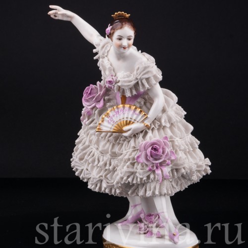 Танцовщица с веером, кружевная, Volkstedt, Германия, до 1935 г