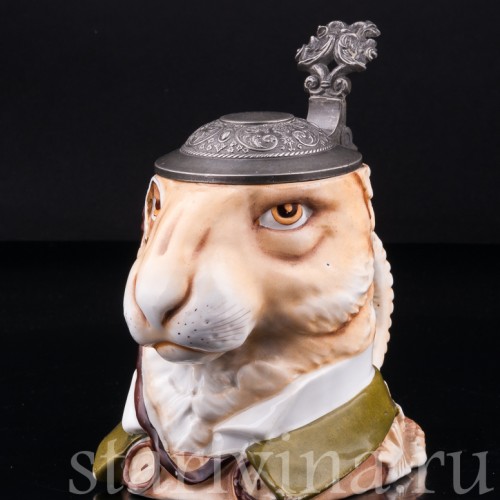 Старинная пивная кружка Кролик, 1/2 л, Von Schierholz, Германия, 1880-1906 гг.