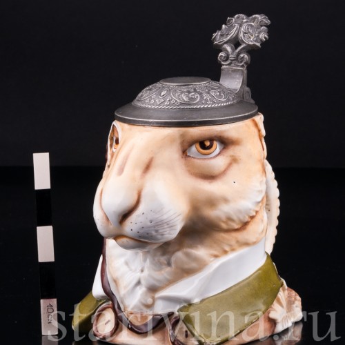 Старинная пивная кружка Кролик, 1/2 л, Von Schierholz, Германия, 1880-1906 гг.