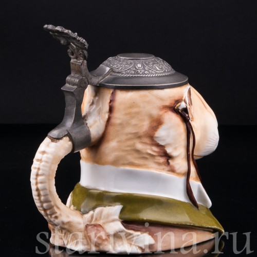 Старинная пивная кружка Кролик, 1/2 л, Von Schierholz, Германия, 1880-1906 гг.