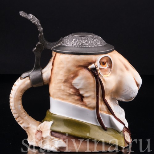 Старинная пивная кружка Кролик, 1/2 л, Von Schierholz, Германия, 1880-1906 гг.