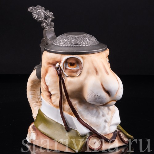 Старинная пивная кружка Кролик, 1/2 л, Von Schierholz, Германия, 1880-1906 гг.