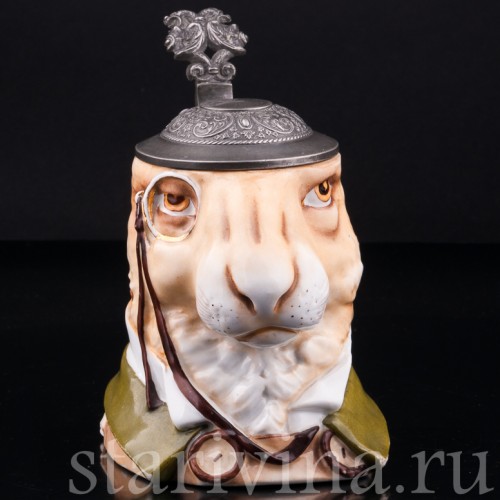 Старинная пивная кружка Кролик, 1/2 л, Von Schierholz, Германия, 1880-1906 гг.