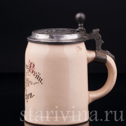 Пивная кружка Августинер, 1/2 л, Германия, 1900 гг.