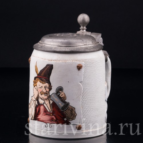 Старинная пивная кружка Горный житель, 1/2 л, Villeroy & Boch, Германия, 1885 г.