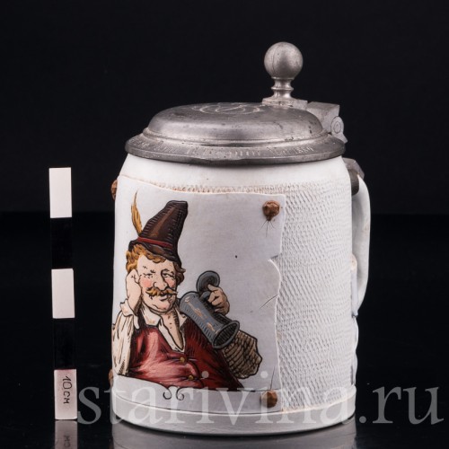 Старинная пивная кружка Горный житель, 1/2 л, Villeroy & Boch, Германия, 1885 г.