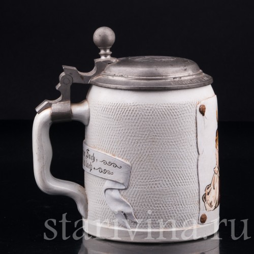 Старинная пивная кружка Горный житель, 1/2 л, Villeroy & Boch, Германия, 1885 г.