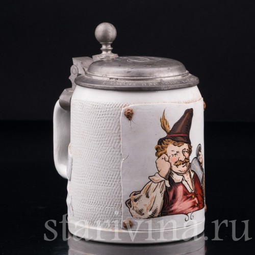 Старинная пивная кружка Горный житель, 1/2 л, Villeroy & Boch, Германия, 1885 г.