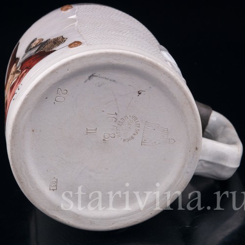 Старинная пивная кружка Горный житель, 1/2 л, Villeroy & Boch, Германия, 1885 г.