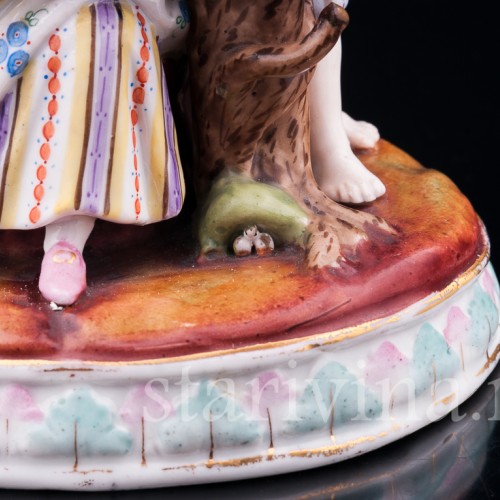 Пара с птичьей клеткой, аллегория Весны, Германия, 19 в