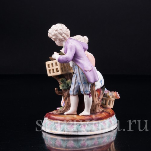 Пара с птичьей клеткой, аллегория Весны, Германия, 19 в