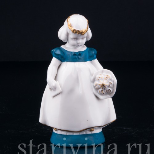 Девочка с букетом и письмом, Hertwig & Co, Германия, 1920-30 гг