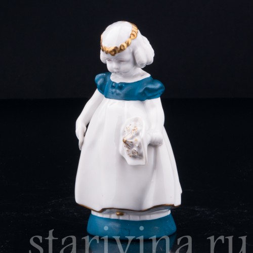 Девочка с букетом и письмом, Hertwig & Co, Германия, 1920-30 гг