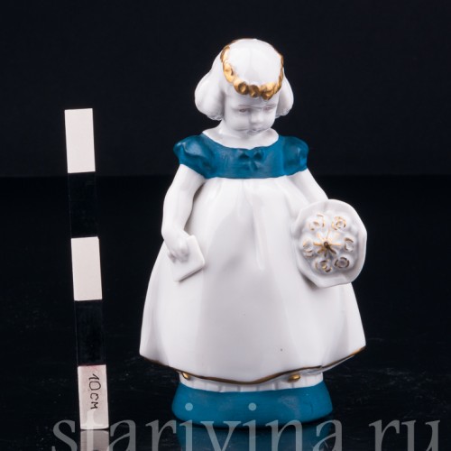 Девочка с букетом и письмом, Hertwig & Co, Германия, 1920-30 гг