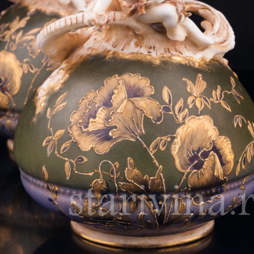 Декоративные вазы "Цветочные эльфы", Австрия, 19 в