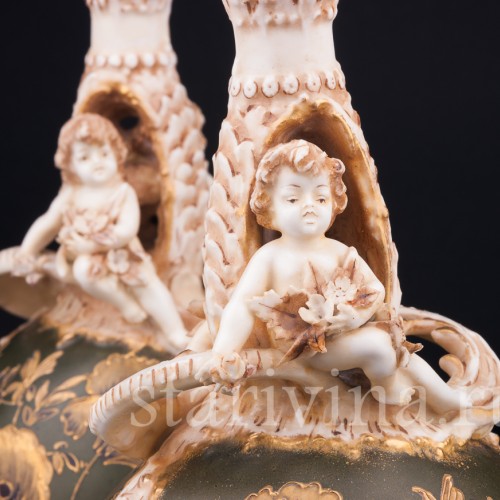 Декоративные вазы "Цветочные эльфы", Австрия, 19 в