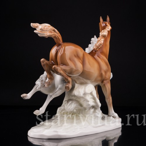 "На свободе", несущиеся кони, Hutschenreuther, Германия, 1970 гг