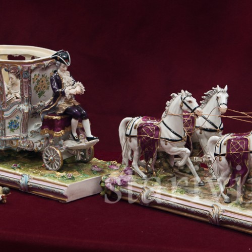Карета с четверкой лошадей, Volkstedt, Германия, сер. 20 в