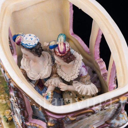 Карета с четверкой лошадей, Volkstedt, Германия, сер. 20 в