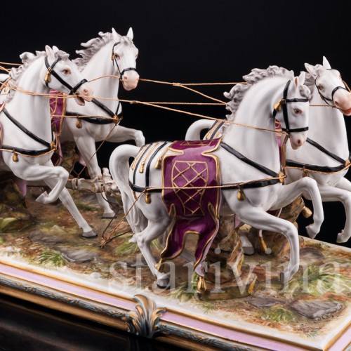 Карета с четверкой лошадей, Volkstedt, Германия, сер. 20 в