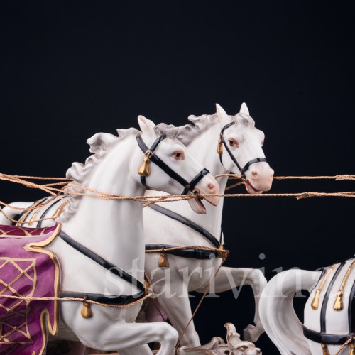 Карета с четверкой лошадей, Volkstedt, Германия, сер. 20 в